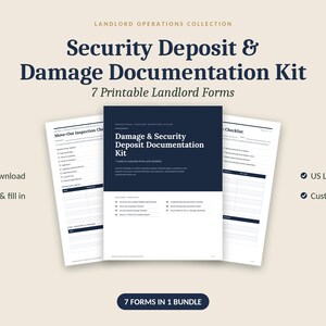 Bundle: Security Deposit Damage Checklist Printable, Move Out Inspection & Condition Report, 7 Page Printable PDF