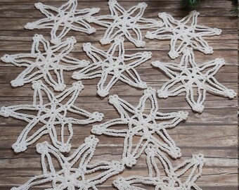 Fiocchi di neve all'uncinetto, set di 10 pezzi, decorazioni natalizie, regalo