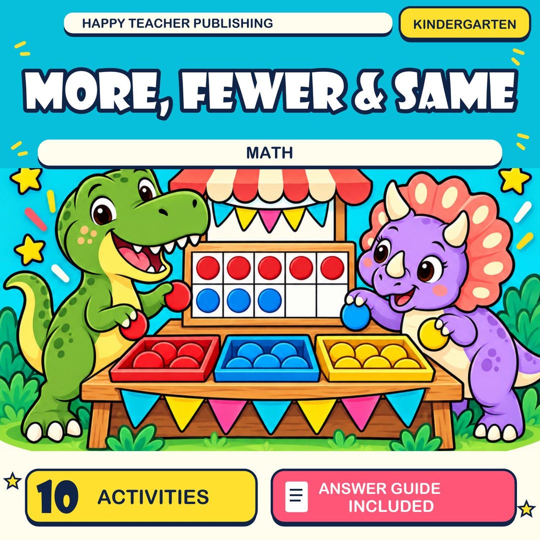 Fiches d'exercices pour la maternelle : Plus, Moins et Même - PDF ...