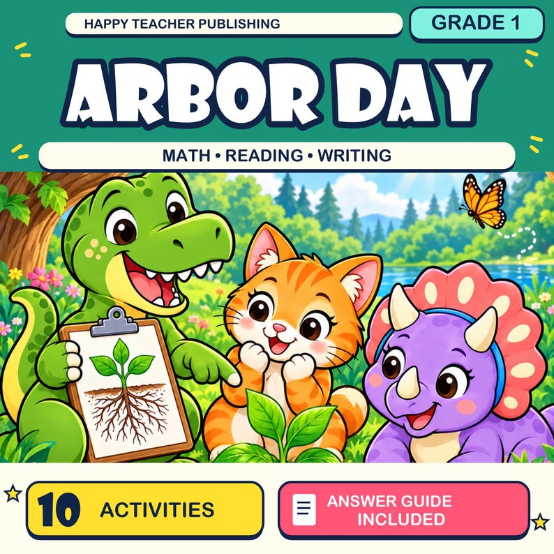 Grade 1 Arbor Day Activities - Math, Reading and Writing PDF - Etsy UK
