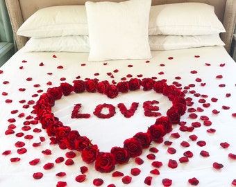 30 Red Roses + 250 Petals = LOVE | Valentine Home Decor | Romantic Valentines Gifts For Him