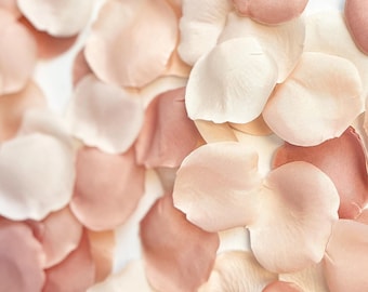 Taupe & Ivory Silk Rose Petals: Wedding Aisle Decor