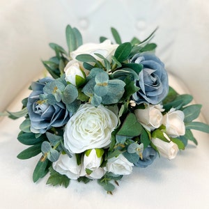 DUSTY BLUE Wedding Bouquet Set | Elegant Beach Bouquet | Dreamy Boho Wedding Bouquets Blue Summer | Dusty Blue Bouquet