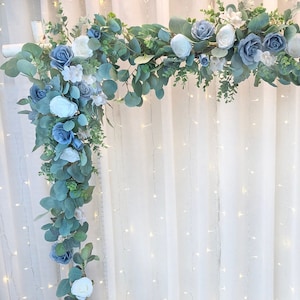 DUSTY BLUE Wedding Arch Flowers | Wedding Backdrop | Flower Garland | Wedding Decor Package