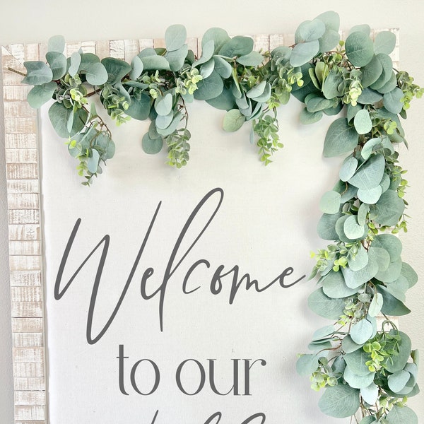 Faux Eucalyptus Garland Wedding | Silver Dollar + Mini Eucalyptus Greenery Garland Decor | Baby shower Decorations