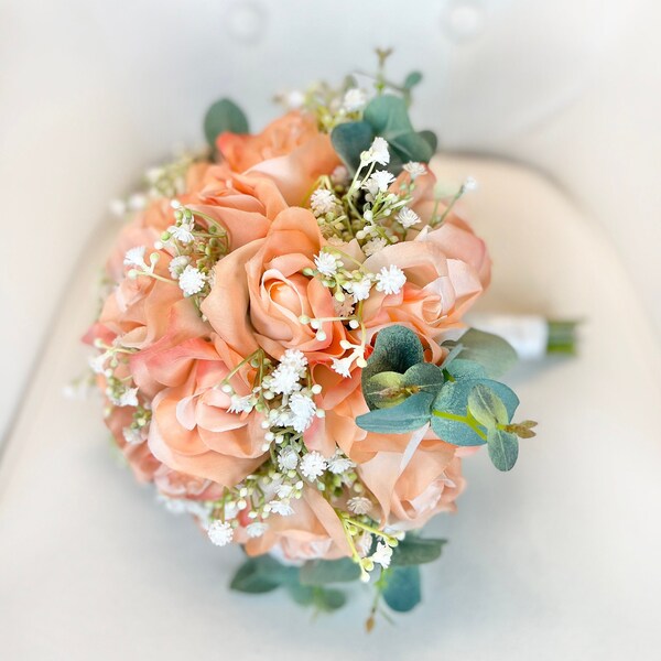 Coral Bridal Bouquet Etsy