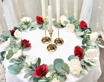 Flower Garland 8FT | Red & Ivory Wedding Arch Decor ROME