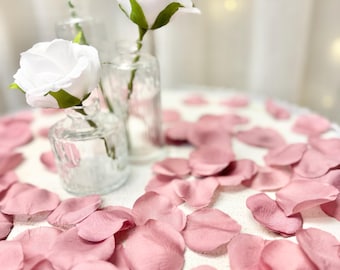 Dusty Mauve Silk Rose Petals: Wedding Aisle & Centerpiece Decoration