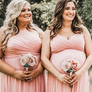 Champagne Rose Bridesmaid Bouquet: Blush Pink Artificial Flowers (small rose only)