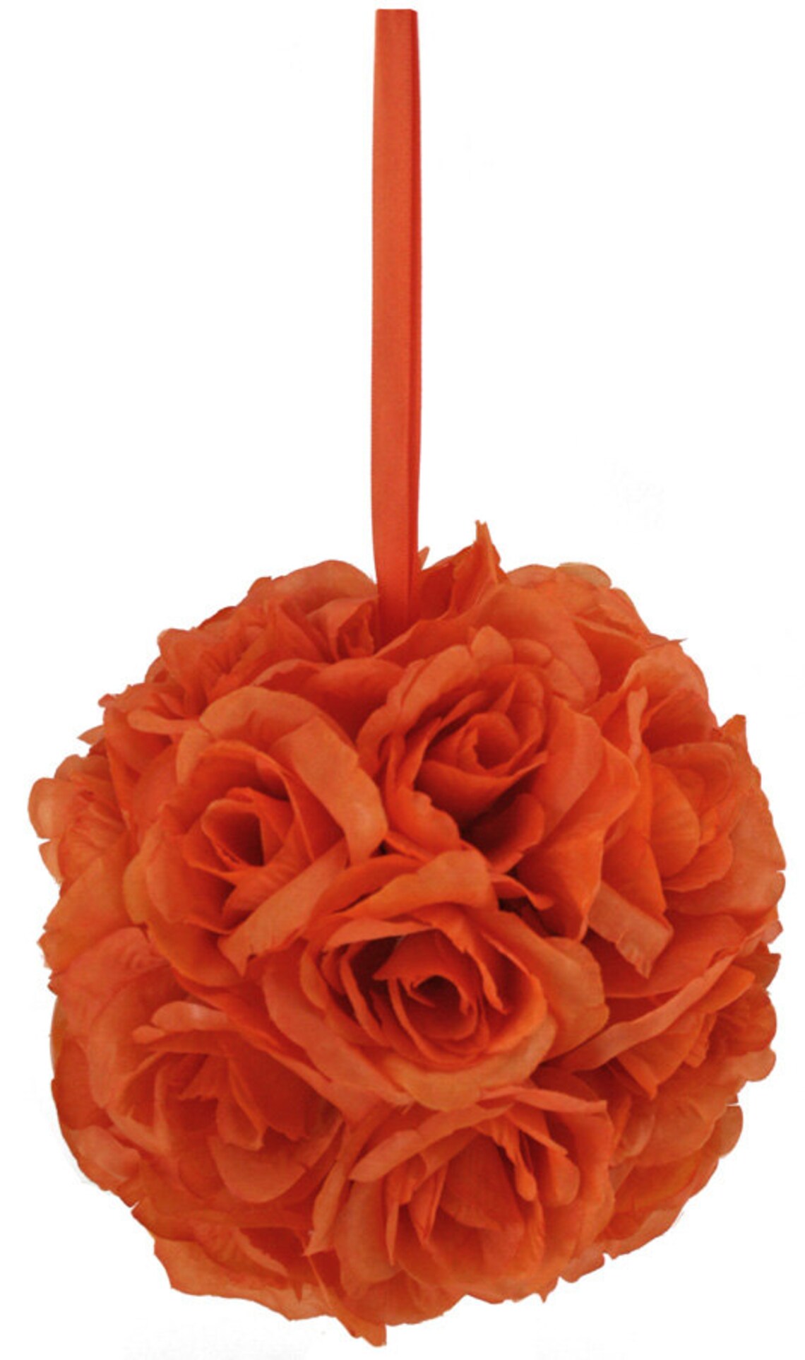 Orange Silk Rose Bud Kissing Ball Pomander Etsy