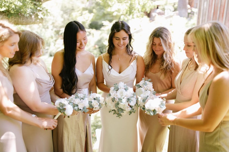 Wedding Bouquet Bridal Bouquet Ivory Blush Rose Peony Eucalyptus image 3