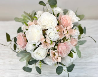 Blush Pink Cosmos Wedding Bouquet | Bridesmaid Bouquets | Silk Wedding Flowers | Silk Bridal Bouquet