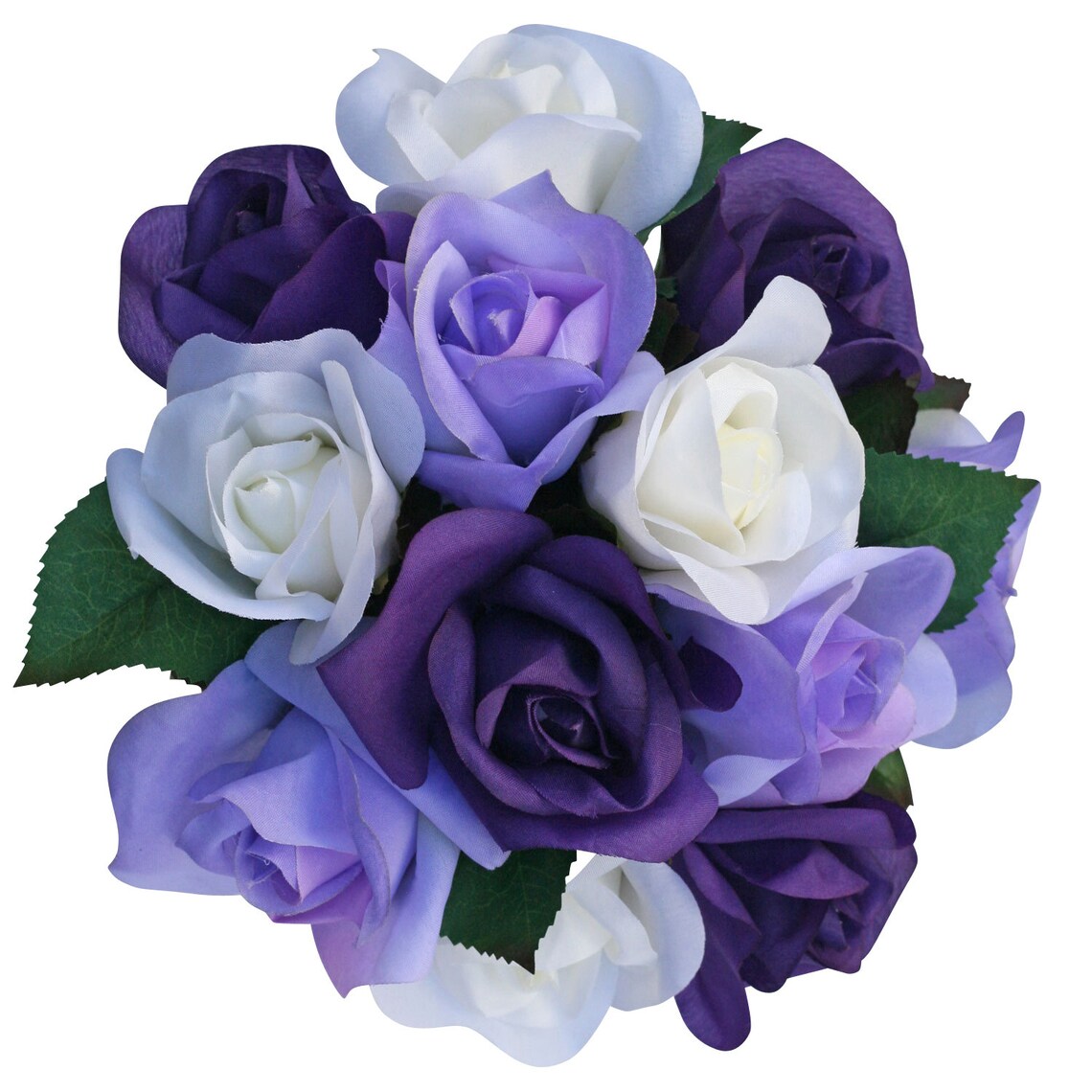 Purple Lavender Ivory Garden Rose Stem Fake Flower Bouquet Etsy