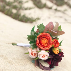 Autumn Wedding Bouquet | Fall Bridal Bouquet | Junior Bridesmaid Bouquets (small rose + eucalyptus)
