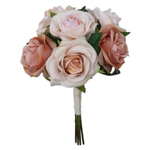 Champagne Blush Pink Rose Gold Bridal Wedding Bouquet Artificial Flowers Bride & Bridesmaid Wedding Bouquets small rose only image 5