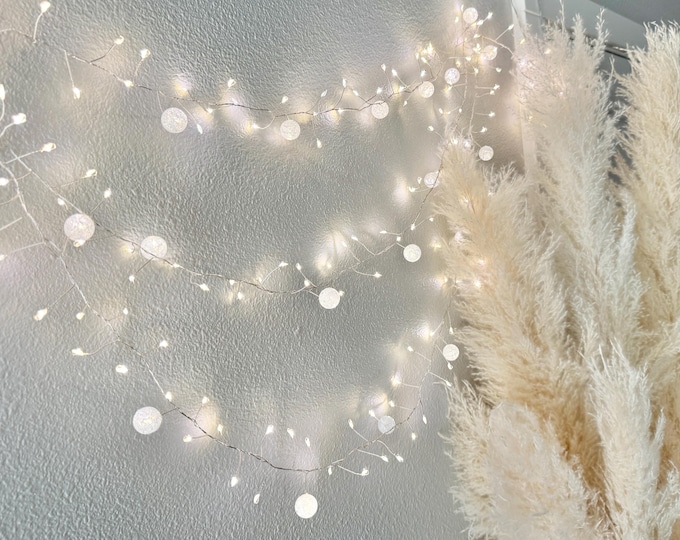 Crystal Ball Fairy Lights: 10 ft. White LED Christmas Decor
