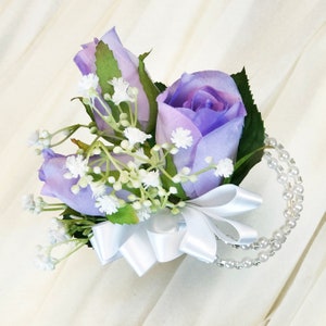 Lavender Corsage with Babies Breath | Lilac Wedding Corsage