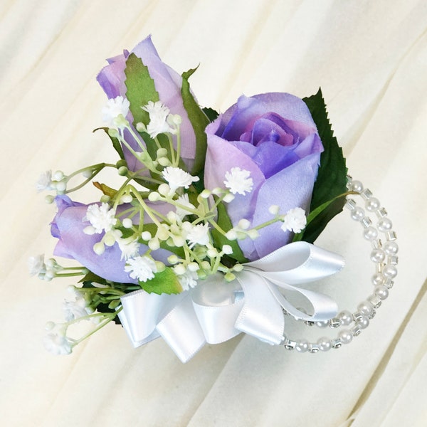 Lavender Corsage with Babies Breath | Lilac Wedding Corsage