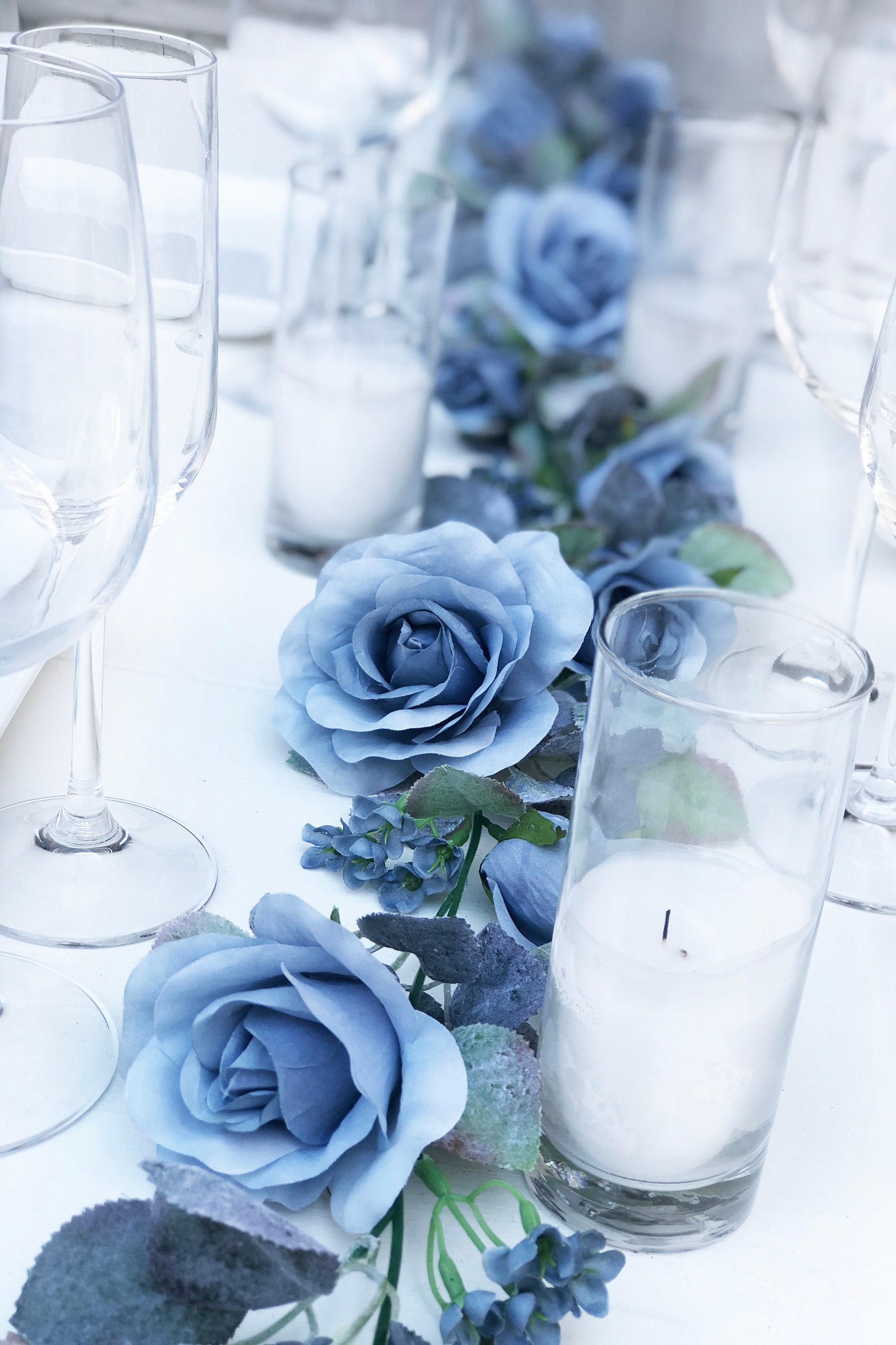 Dusty Blue Wedding | 8ft Flower Garland | Nursery Garland | Wedding G…