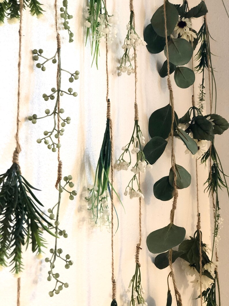 Greenery & Flower Wall Hanging Etsy