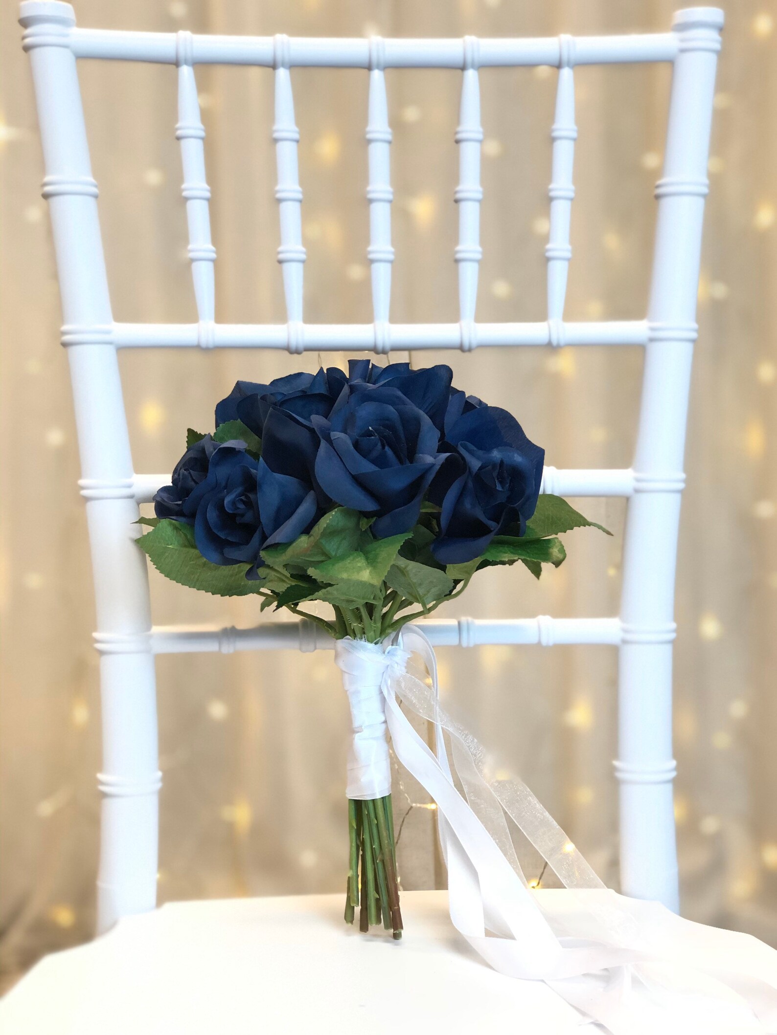 Navy Blue Wedding Bouquet Bridesmaid Flower Bouquet medium | Etsy