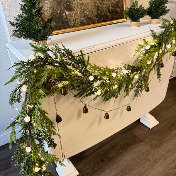 Lighted Mixed Pine Garland 6ft - Natural Touch Christmas Decor