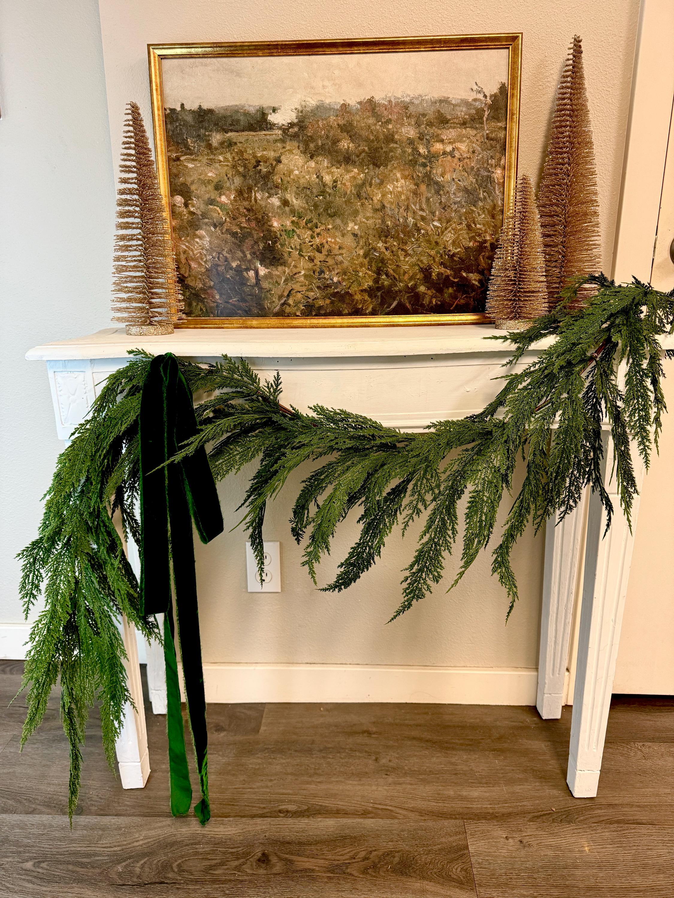 7ft Kerst Pine Cipres Garland Kunstmatige Groen Krans Wijnstok Rotan Kerst Decoratie Vakantie Indoor Outdoor Winter Decor
