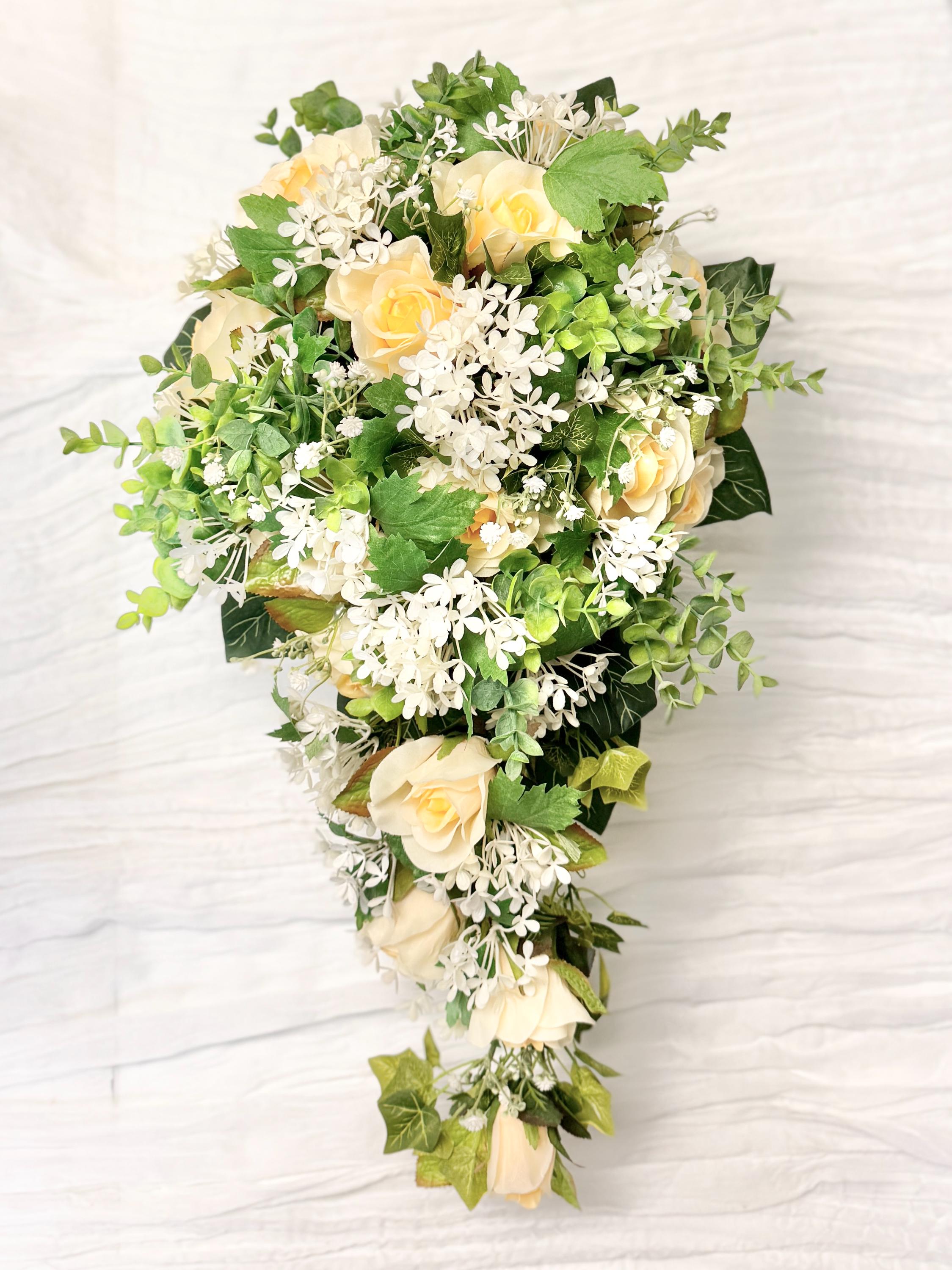 Butter Yellow Silk Rose Bouquet