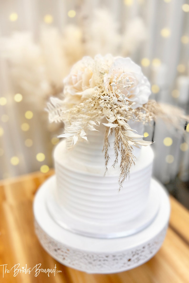 Ivory Blush Wedding Cake Topper Flower Cake Toppers for Etsy