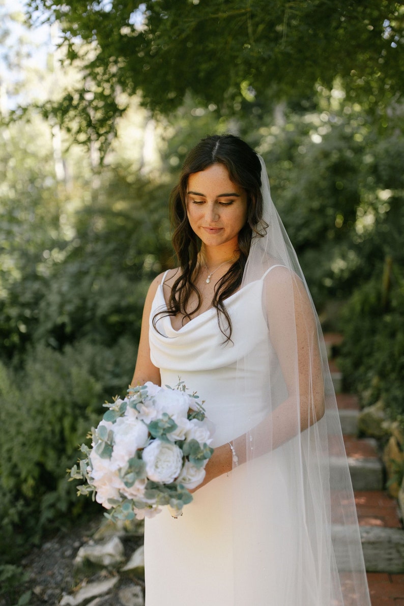 Wedding Bouquet Bridal Bouquet Ivory Blush Rose Peony Eucalyptus image 2