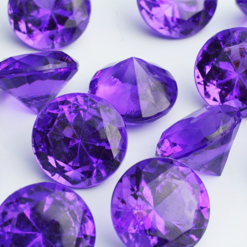 Фиолетовый драгоценный камень название и фото Diamond Confetti Table Decoration Extra Large over 1 inch Etsy