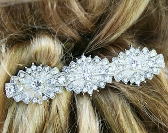 ART DECO Hair clip Rhinestone Vintage Bridal Wedding Accessories