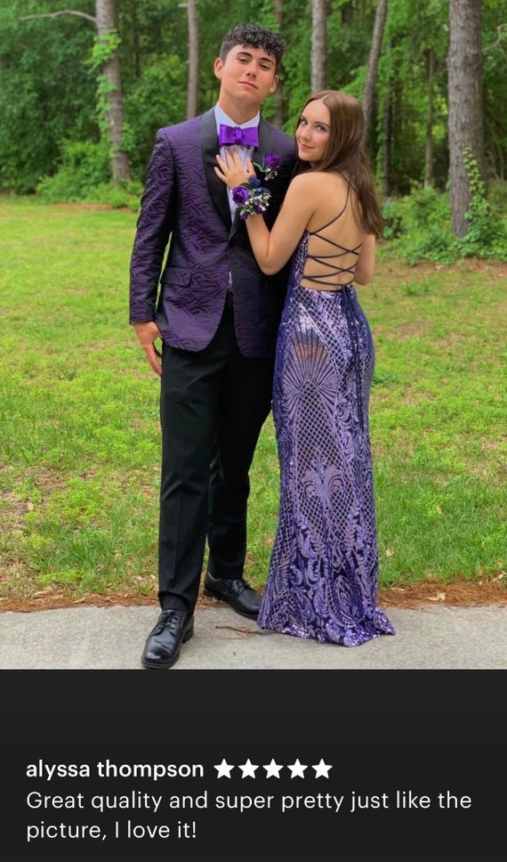 Black and purple prom best sale