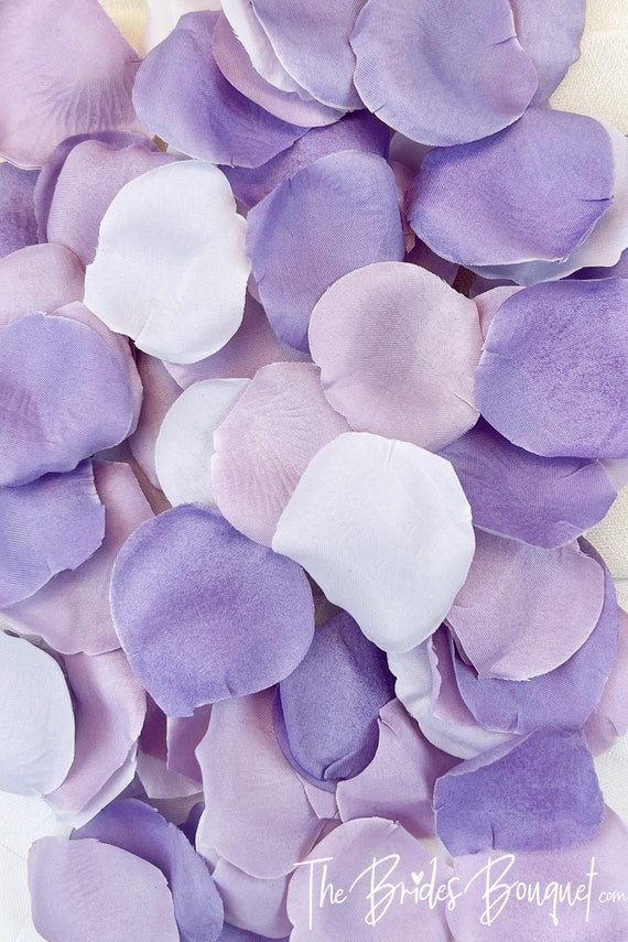 Purple Lilac Dusty Blue Mix of Rose Petals for Wedding Decor