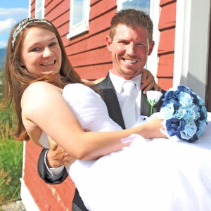 Blue Wedding Bouquet | Rose & Hydrangea Blue Bridal Bouquet | Medium