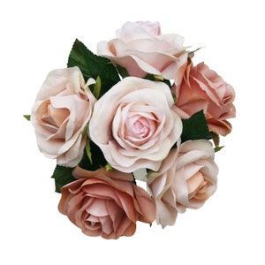 Champagne Blush Pink Rose Gold Bridal Wedding Bouquet Artificial Flowers Bride & Bridesmaid Wedding Bouquets small rose only image 8