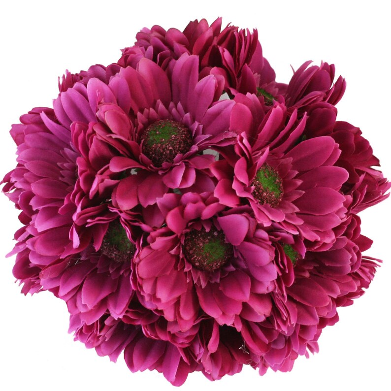 Hot Pink Daisy Bouquet 18 stems Bridal Wedding Flowers
