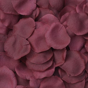 Burgundy Silk Rose Petals | Wedding Centerpiece | Aisle Decoration image 9