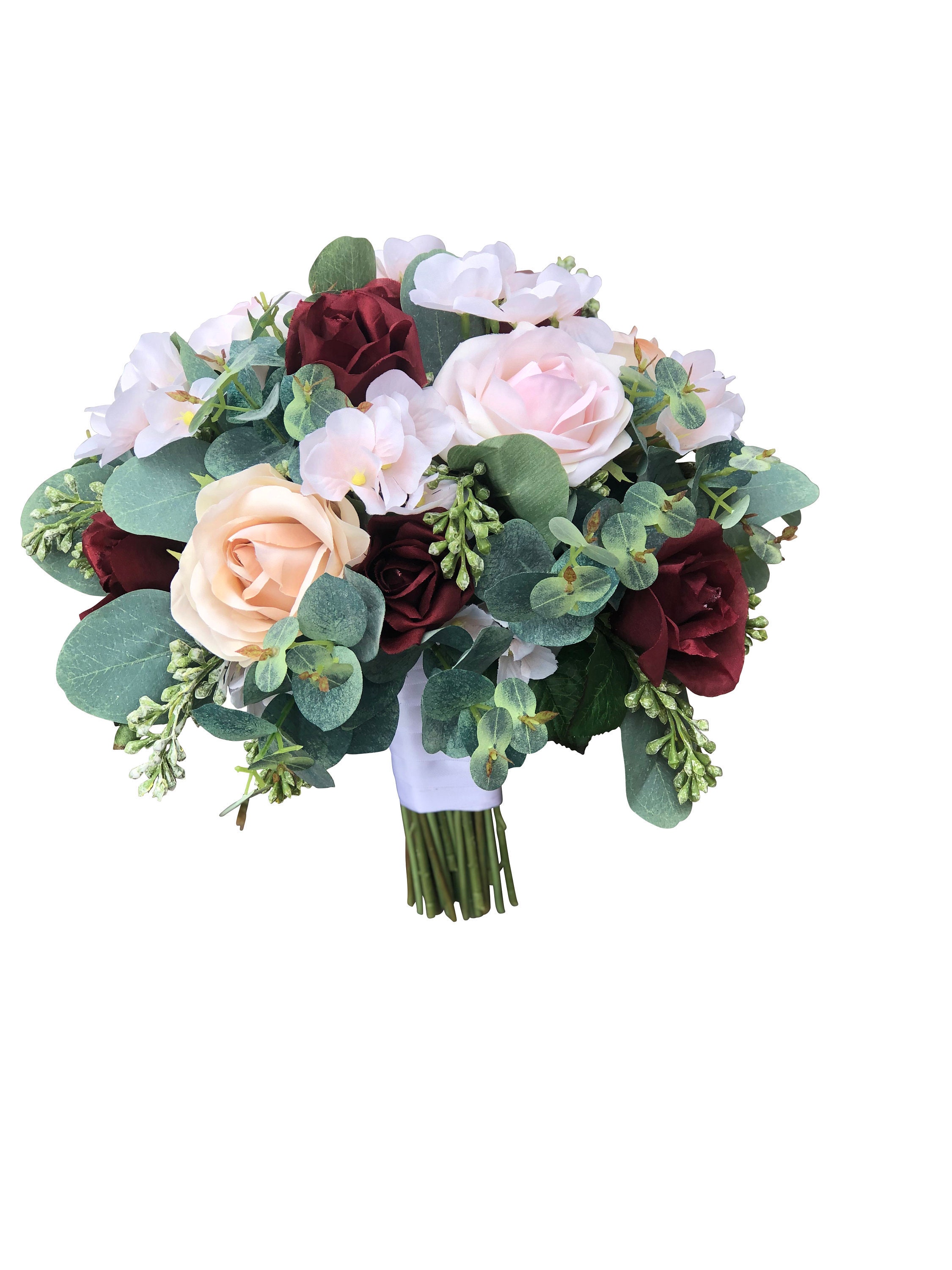 Wedding Bouquet Bridal Bouquet Burgundy Champagne Blush Etsy