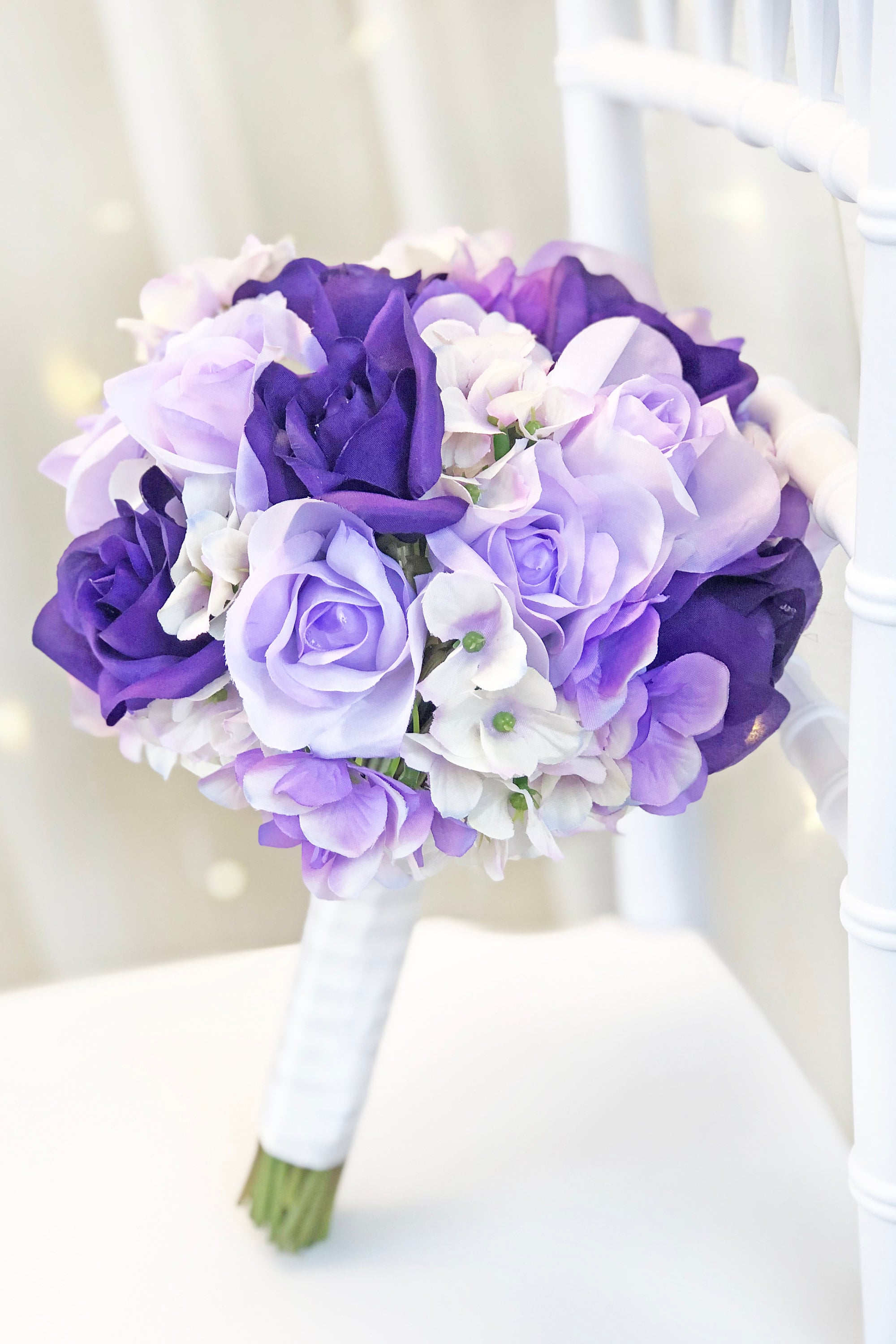 Purple Lilac Hydrangea Rose Bouquet