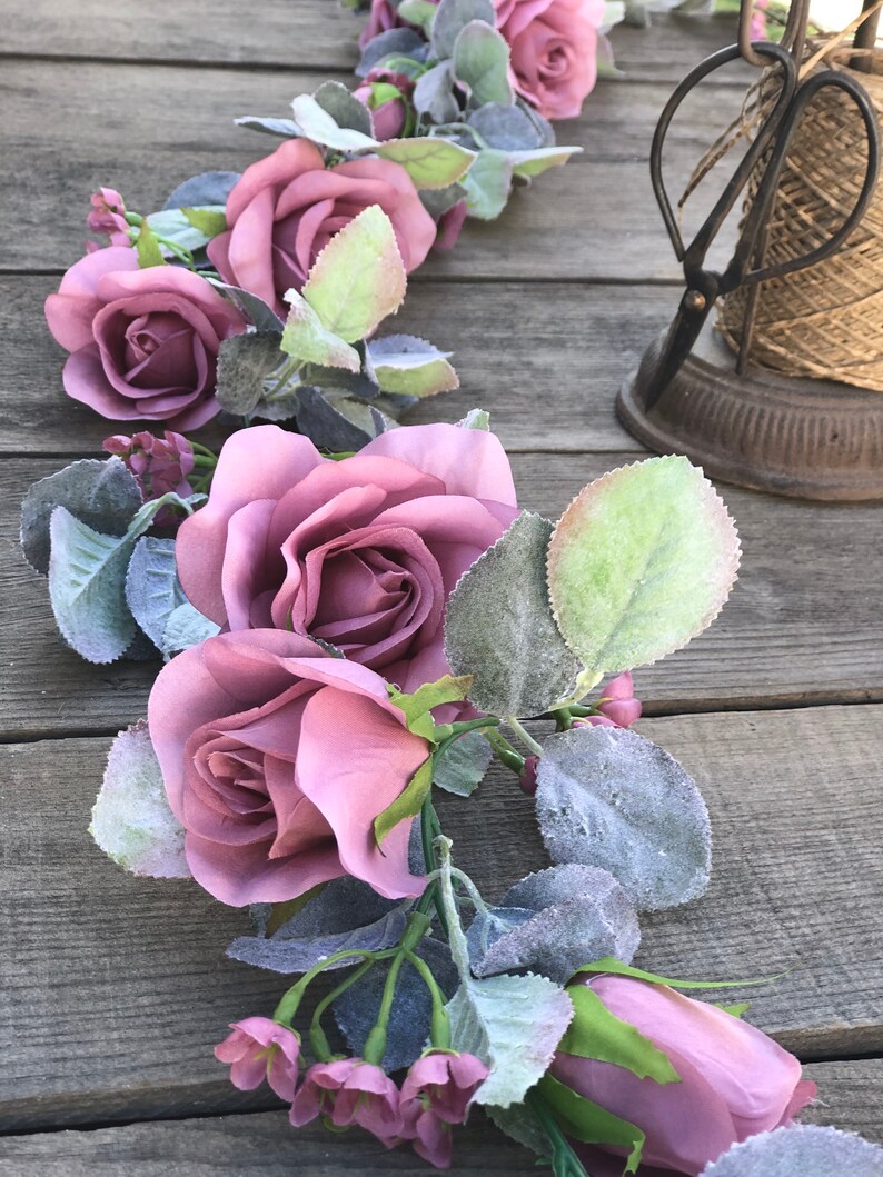 8 ft Dark Mauve Flower Garland Nursery Garland Wedding Etsy