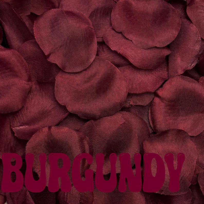 Burgundy Silk Rose Petals | Wedding Centerpiece | Aisle Decoration image 1