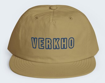 Minimal Outdoor Wordmark Surf Cap, Printed Front, Quick-Dry Recycled Nylon - Verkho Outline