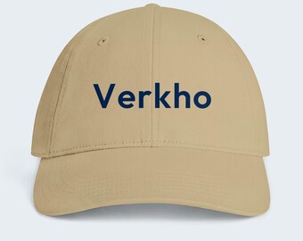 Minimal Outdoor Wordmark Low-Profile Cap, Printed Front, Lightweight Cotton - Verkho Mixed Case