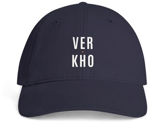 Minimal Outdoor Wordmark Low-Profile Cap, Printed Front, Lightweight Cotton - Verkho Stacked