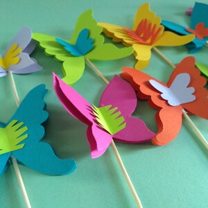 BUTTERFLY Cupcake Toppers, Favors, Birthday, Butterfly Toppers, Butterfly Cupcake, Butterfly desserts