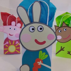 PEPPA PIG Party Bags, Favor Bags, Loot Bags, Goody Bags, Paper Bags, Peppa Pig, Freddy Fox, Emily Elephant, Rebecca Rabbit,