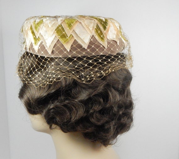 Vintage 1950s Olive Green, Brown, Taupe and Ivory… - image 3