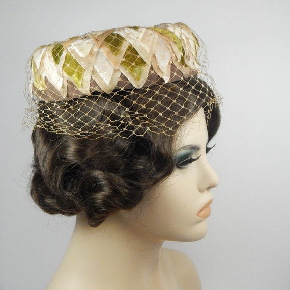 Vintage 1950s Olive Green, Brown, Taupe and Ivory… - image 4