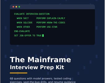 Mainframe Interview Prep Kit: 68 Questions, Coding Exercises, PDF Guide